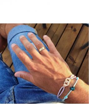 Bracelet cuir / perles de verre Made in France – Ethique et durable