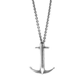 COLLIER PENDENTIF ANCRE ADMIRAL DE SIGNATURE ARGENTÉ