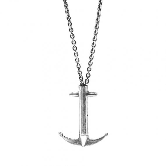 COLLIER PENDENTIF ANCRE ADMIRAL DE SIGNATURE ARGENTÉ