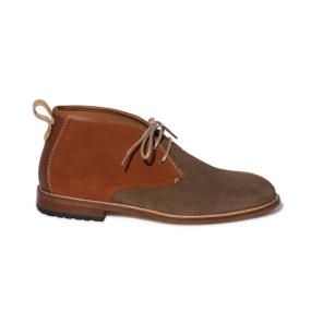 FERNAND Daim taupe et cognac