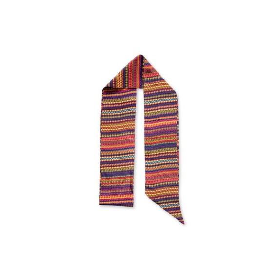 Foulard cravate en crepe de soie multico imprim