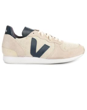 Holiday Suede et Mesh Ecru et Cuir Bleu