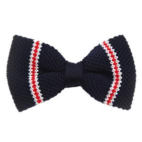 Noeud Papillon tricot bleu et rouge