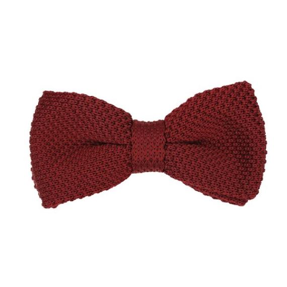 Noeud papillon tricot rouge bordeaux