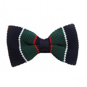 Noeud Papillon tricot vert et bleu