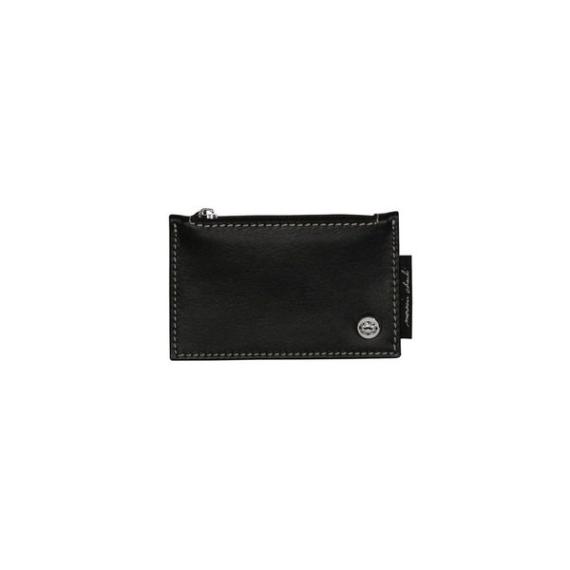 Porte carte en cuir de vachette noir CHARLES