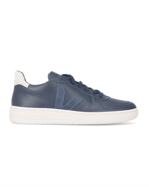 Sneakers V10 Cuir Bleu Marine