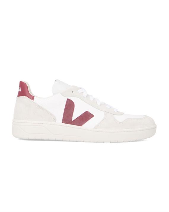 Sneakers V10 Mesh Blanc Bordeaux