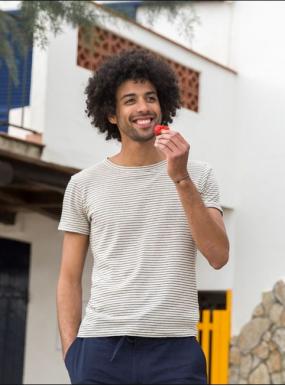 TEE-SHIRT MARINIÈRE EN COTON ET LIN - BONNEGUEULE