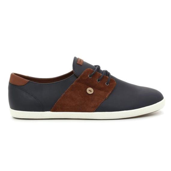 Tennis Cypress En Cuir Marine Et Suede Terracotta